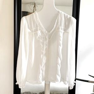 Sheer Ivory Long Sleeve Shirt